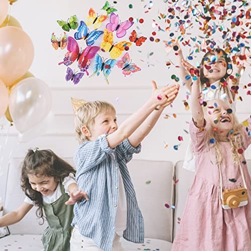 OPSEAM Butterfly Wall Decor 24/48 PCS, 3D Butterflies Stickers for Party Decorations with Magnets(Colorful, 24) - View 4