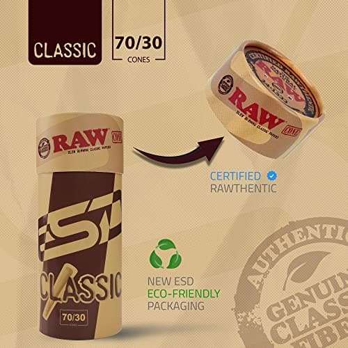 RAW Dogwalker Cones 70/30 Size Prerolls | 102 Pack | Small Sized Rolling Paper Cones - Shorter than 1 1/4 - for Quick Smoking Sessions - View 5