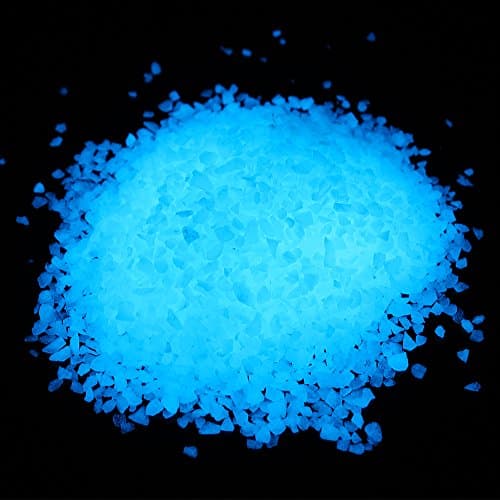Shiny Stone Glow in The Dark Gravel Stones Rocks, Aquarium Gravel, Glow Rocks Stones,Decorative Rocks for Fish Tank Aquarium Garden Planter Landscape Decoration,280g/10oz (3-5mm, Sky Blue) - View 2