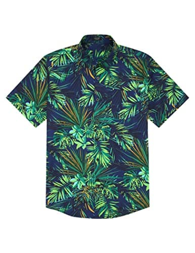 COOFANDY Mens Tropical Shirt Hawaiian Short Sleeve Casual Button Down Shirt Floral Printed Beach Shirts with Pocket - View 4