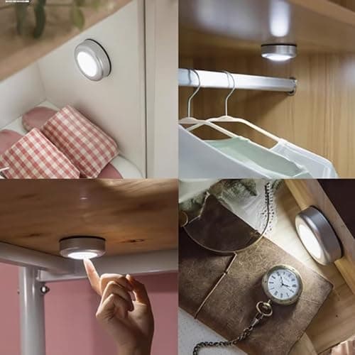 Wireless LED Touch Night Light with 4 LEDs Portable Battery-Operated Stick-On Light for Closets, Cabinets, Shelves - Touch Activated (Blister Card Packaging) - View 3