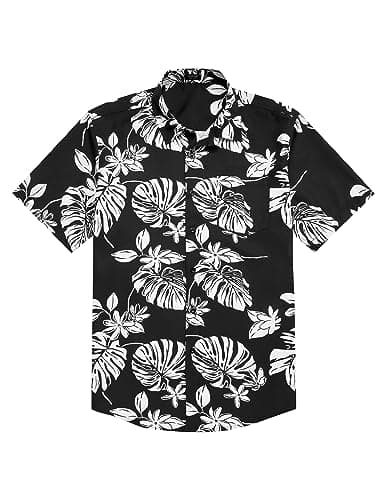 COOFANDY Mens Hawaiian Vacation Shirt Short Sleeve Casual Button Down Tropical Floral Shirt Summer Beach Shirts - View 2