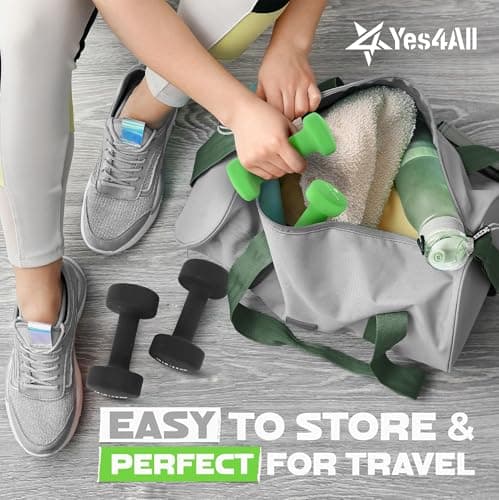 Yes4All 3 lbs Dumbbells Neoprene with Non Slip Grip – Great for Total Body Workout – Total Weight: 6 lbs (Set of 2) - View 7