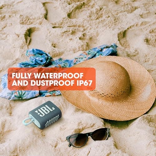 JBL Go 3 - Portable Mini Bluetooth Speaker, big audio and punchy bass, IP67 waterproof and dustproof, 5 hours of playtime, speaker for home, outdoor and travel (Red) - View 6