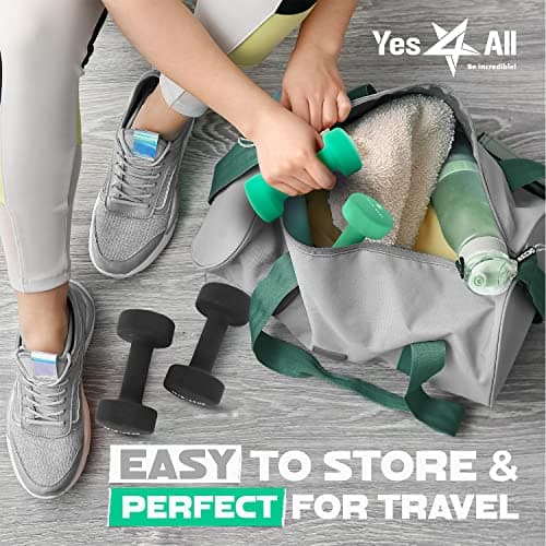 Yes4All 5 lbs Dumbbells Neoprene with Non Slip Grip – Great for Total Body Workout – Total Weight: 10 lbs (Set of 2) - View 7