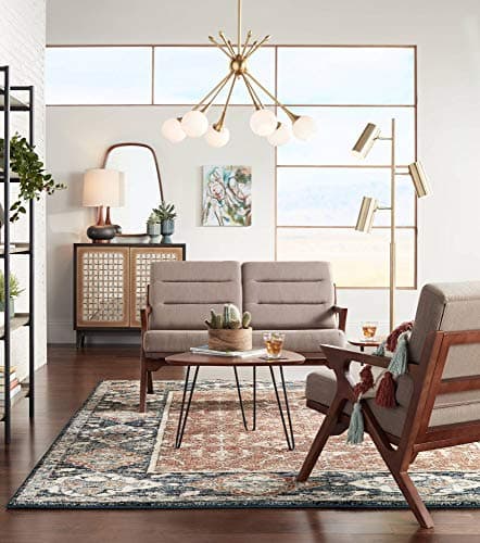 360 Lighting Andi Mid Century Modern Table Lamp 24.5" High Hammered Bronze Ceramic Wood Off White Tall Drum Shade for Living Room Bedroom House Bedside Nightstand Home Office (Color May Vary) - View 7