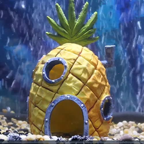 Penn-Plax (SBR10EO Spongebob Squarepants Officially Licensed Aquarium Ornament – Spongebob’s Pineapple House – Medium - View 2