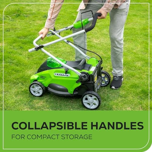 Greenworks 40V 16" Cordless (Push) Lawn Mower (75+ Compatible Tools), 4.0Ah Battery and Charger Included - View 8