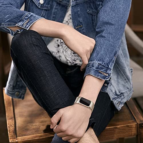 surundo Compatible with Fitbit Charge 6/Charge 5 Bands for Wmen Men, Metal Mesh Milanese Loop Adjustable Strap Replacement for Fitbit Charge 6/Charge 5 Advanced Fitness & Health Trackers - View 7