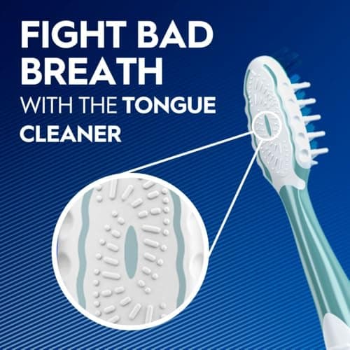 Oral-B Pro Health CrossAction All in One Soft Toothbrushes, Deep Plaque Fighter, Rounded Bristles Gentle on Teeth, Tongue and Cheek Cleaner, Gum Stimulators, 6 Count, Tooth Brush Pack - View 5