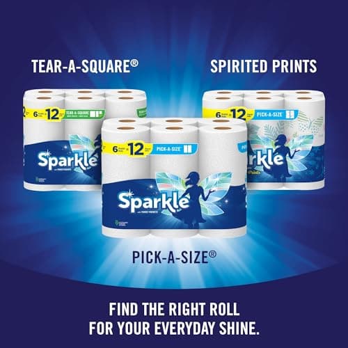Sparkle Pick-A-Size Paper Towels, 6 Double Rolls = 12 Regular Rolls, Everyday Value Paper Towel With Full And Half Sheets - View 8