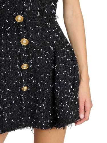 Balmain, Tweed A-Line Minidress, 36 (4), Noir Blanc - View 5