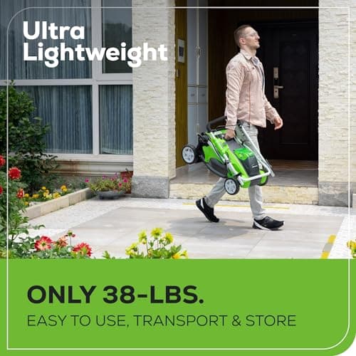 Greenworks 40V 16" Cordless (Push) Lawn Mower (75+ Compatible Tools), 4.0Ah Battery and Charger Included - View 4