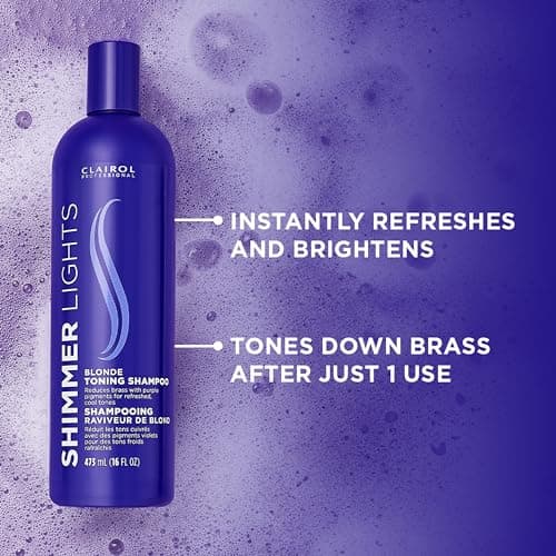 Clairol Professional Shimmer Lights Purple Shampoo, 16 fl. Oz, Neutralizes Brass & Yellow Tones, For Blonde, Silver, Gray & Highlighted Hair Packaging May Vary - View 4