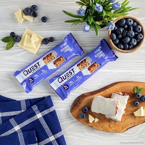 Quest Nutrition Crispy Blueberry Cobbler Hero Protein Bar, 16g Protein, 1g Sugar, 3g Net Carb, Gluten Free Protein Snack, Keto Friendly, 12 Count - View 5