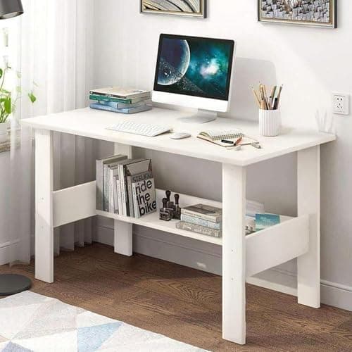 Callas Computer Desk Home/Office Desk | Writing Study Desk | Laptop Table | Modern Simple Desk | Small Desks for Small Spaces | Sturdy Desk for Home, Office, Bedroom, Living Room (ST-09-White) - View 3
