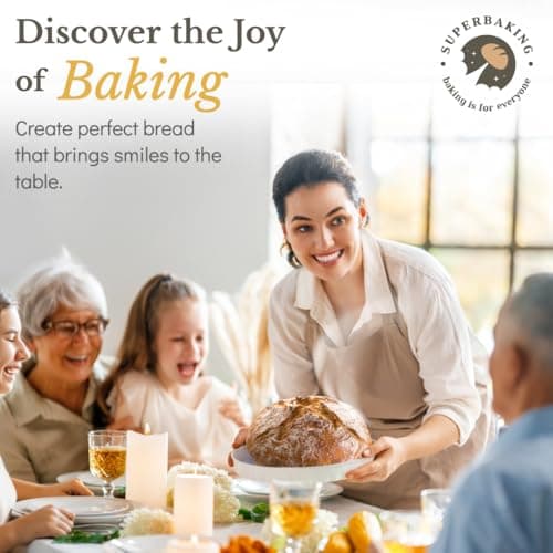 Superbaking Banneton Bread Proofing Basket, Sourdough Bread Baking Supplies, Round 9 Inch Sourdough Starter Kit, Proofing Basket for Baking, Bread Making Supplies Tools, Banneton Basket Gift Set - View 8