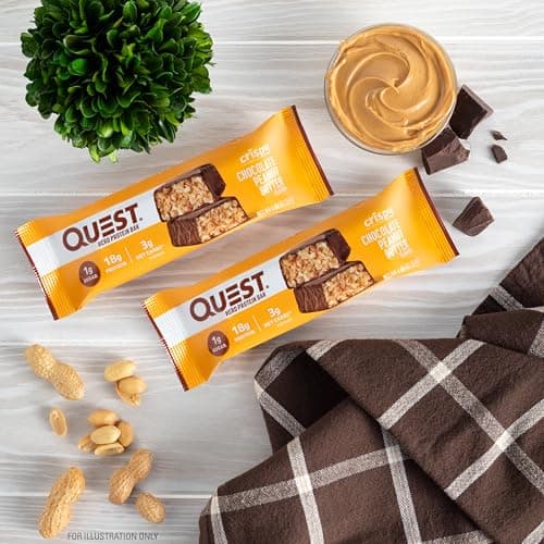 Quest Nutrition Crispy Chocolate Peanut Butter Hero Protein Bar, 18g Protein, 1g Sugar, 3g Net Carb, Gluten Free Protein Snack, Keto Friendly, 4 Count - View 6
