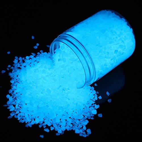 Shiny Stone Glow in The Dark Gravel Stones Rocks, Aquarium Gravel, Glow Rocks Stones,Decorative Rocks for Fish Tank Aquarium Garden Planter Landscape Decoration,280g/10oz (3-5mm, Sky Blue)