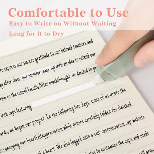 Temiary 6Pcs Mini White Correction Tapes, Quick Dry Smooth Pull Out for Writing, Aesthetic Cute Correction Tape Set Easy To Use for Students School Office Supplies (Green) - View 8