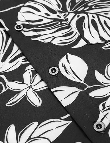 COOFANDY Mens Hawaiian Vacation Shirt Short Sleeve Casual Button Down Tropical Floral Shirt Summer Beach Shirts - View 5