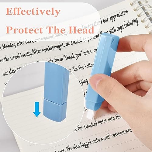 Temiary 6Pcs Mini White Correction Tapes, Quick Dry Smooth Pull Out for Writing, Aesthetic Cute Correction Tape Set Easy To Use for Students School Office Supplies (Blue) - View 4