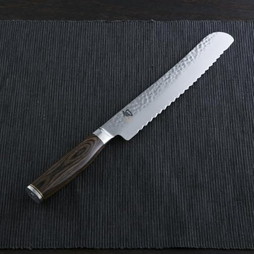 Shun Premier 9" Bread Knife, Handcrafted Japanese Serrated Knife, VG-MAX Core with Damascus Stainless Steel Cladding, Pakkawood Handle, Slicing Tool for Professional and Home Chefs - View 2