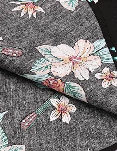 COOFANDY Men's Hawaiian Shirt Short Sleeve Casual Button Down Floral Printed Beach Shirts with Pocket Black - View 6