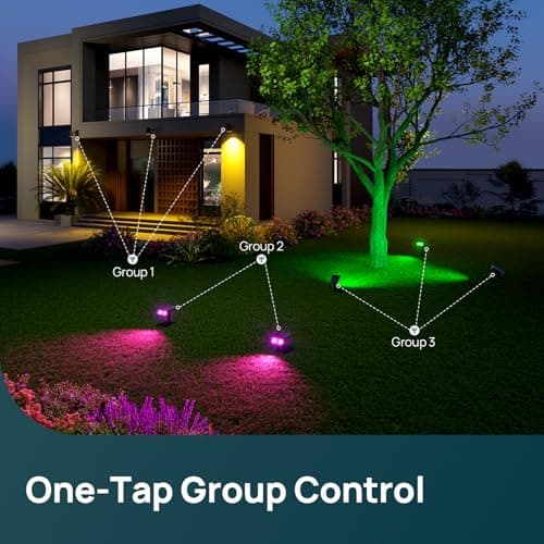 Linkind Smart Solar Spot Lights Outdoor SL5C, Solar Lights Outdoor Spotlight Color Changing APP/Voice Control Landscape Lighting, IP67 Christmas Halloween Decorations for Yard, Garden, Pathway(8 Pack) - View 8