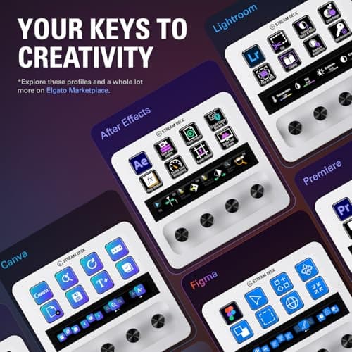 Elgato Stream Deck + White - Studio Controller with LCD Keys, Dials, and Touch Strip for Post Production in Adobe Premiere Pro, Photoshop, DaVinci Resolve, Final Cut Pro - Workflow Automation - View 4