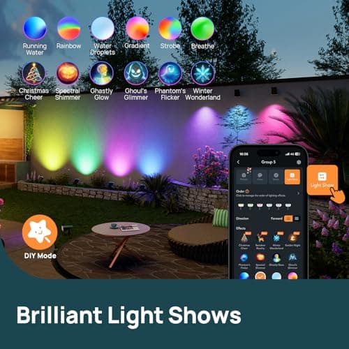 Linkind Smart Solar Spot Lights Outdoor SL5C, Solar Lights Outdoor Spotlight Color Changing APP/Voice Control Landscape Lighting, IP67 Christmas Halloween Decorations for Yard, Garden, Pathway(8 Pack) - View 2